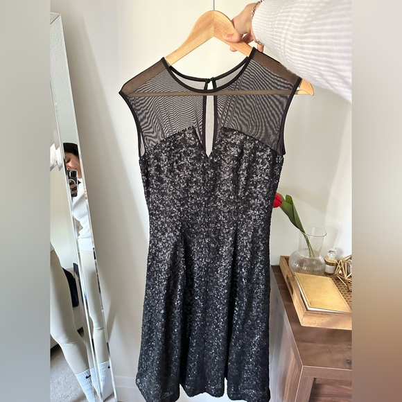 Calvin Klein Occasion Sequin Black Dress - Picture 1 of 3